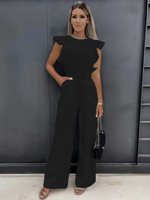 Black summer jumpsuit hotsell